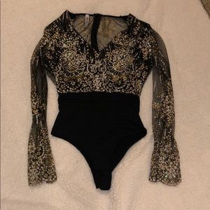 Black glittery bodysuit